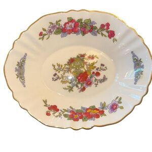 Vintage Paragon Bone China Tree of Kashmir Relish Dish Gold Gilt flowers